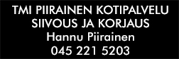 TMI PIIRAINEN KOTIPALVELU, SIIVOUS JA KORJAUS / Hannu Piirainen logo